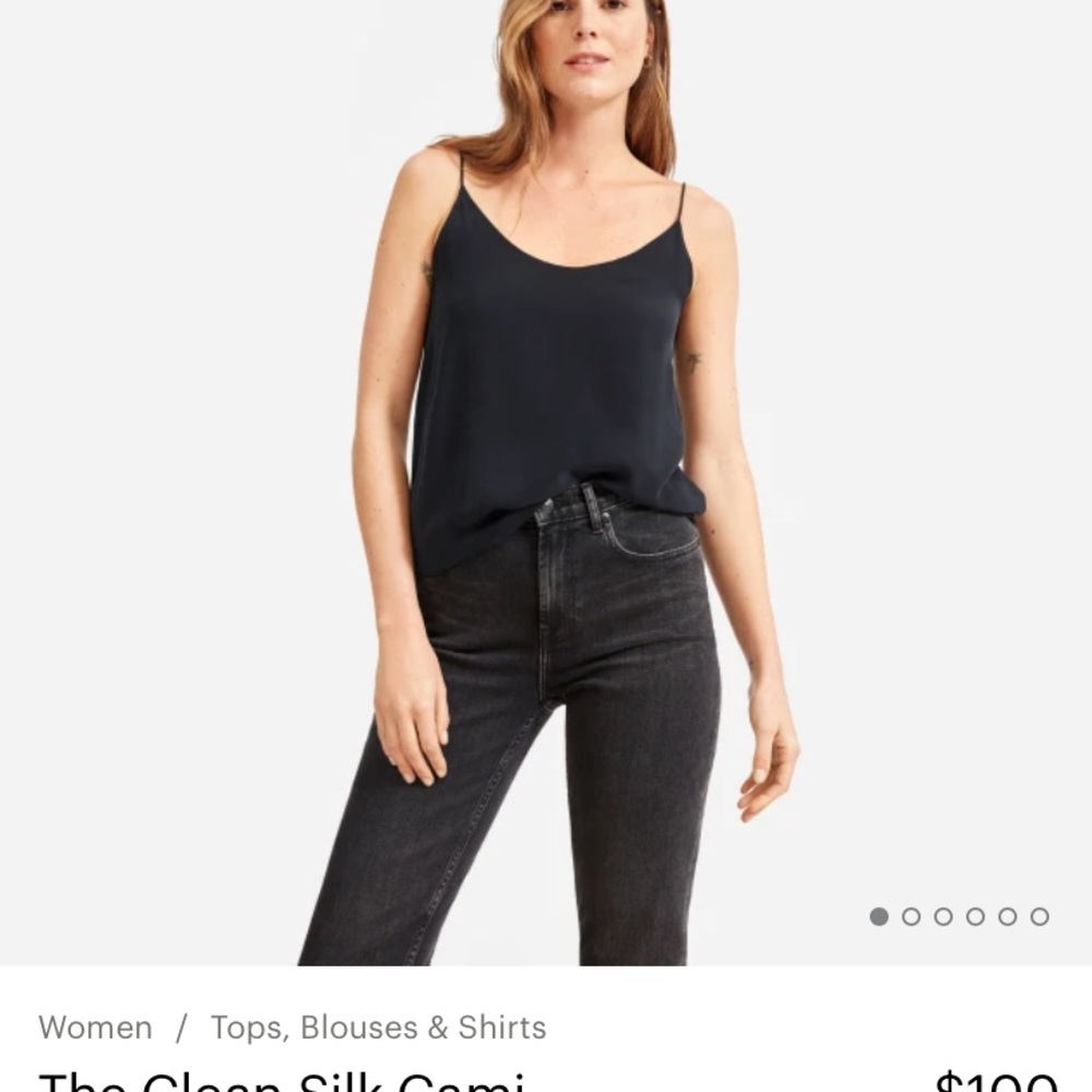 EVERLANE Silk Charcoal Textured Cami